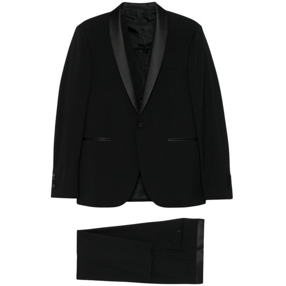 Tagliatore Black Suit With Satin Peak Lapel - NWT - Picture 1 of 5
